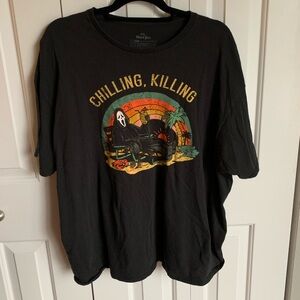Ghost Face Chilling Killing Plus Size Black Graphic Tee